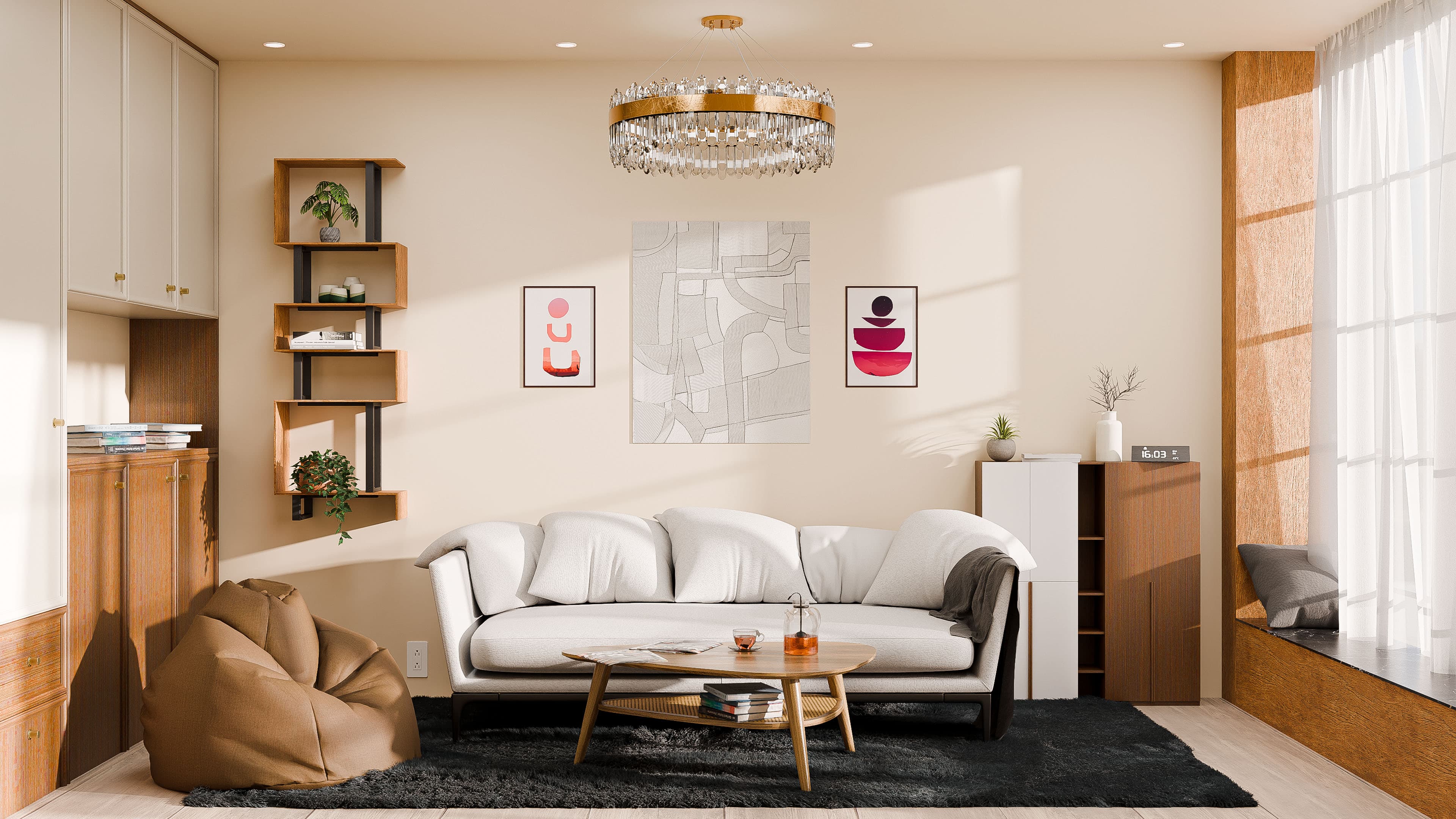 Modern architectural cityscape with glass skyscrapers